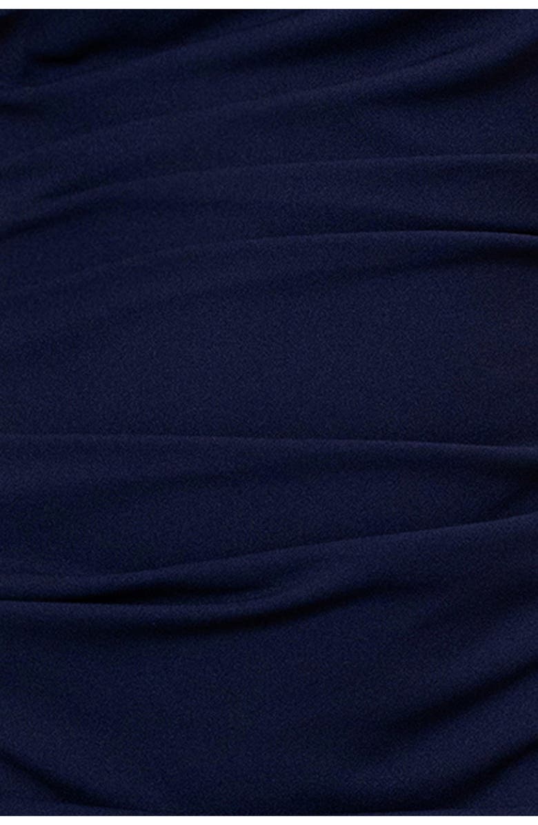 Betsy & Adam Pleated Sleeveless Column Gown, Alternate, color, Navy