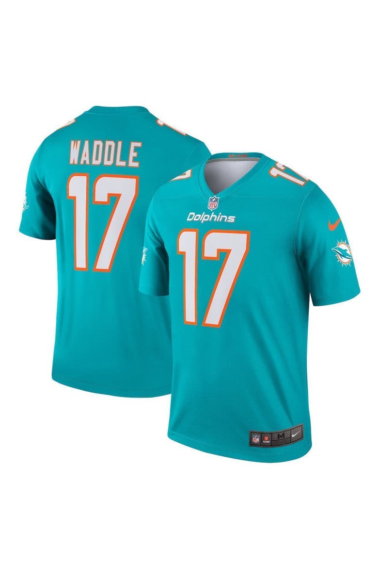 Men's Nike Jaylen Waddle Aqua Miami Dolphins Legend Jersey, Main, color, Aqua