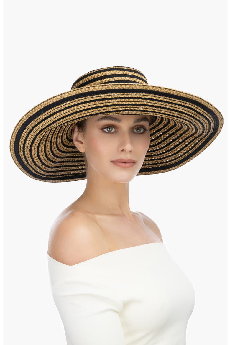 Margot Packable Straw Hat, Alternate, color, BLACK MIX