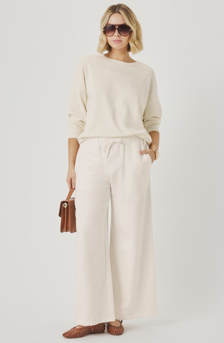 Splendid Greta Terry Sweatshirt, Alternate, color, Shell White