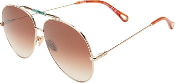 62mm Aviator Sunglasses
