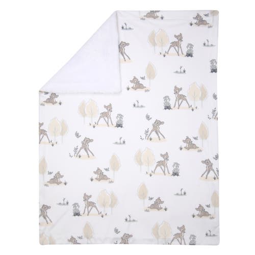 Lambs & Ivy Disney Baby Bambi & Thumper Minky/fleece Deer Baby Blanket In White
