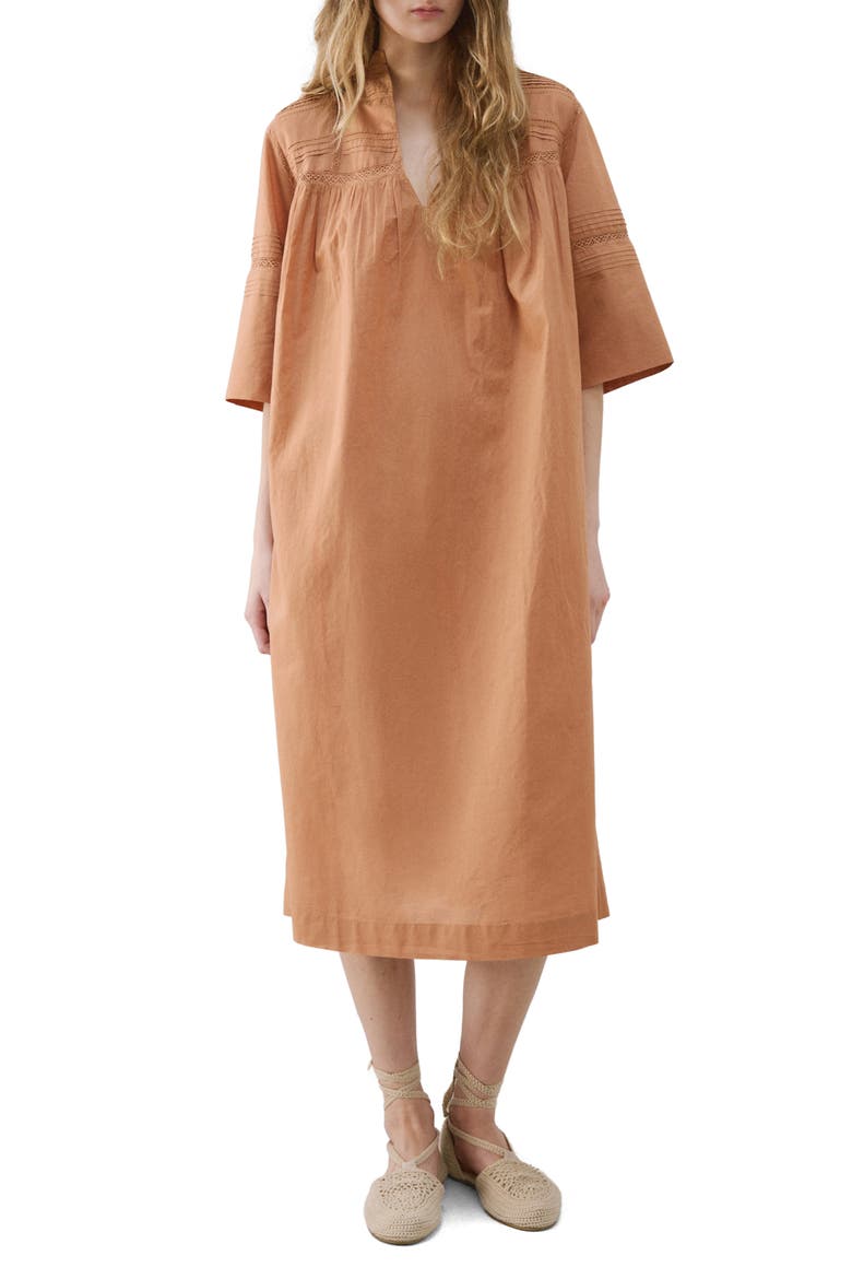Lace Trim Cotton Nightgown, Main, color, COPPER