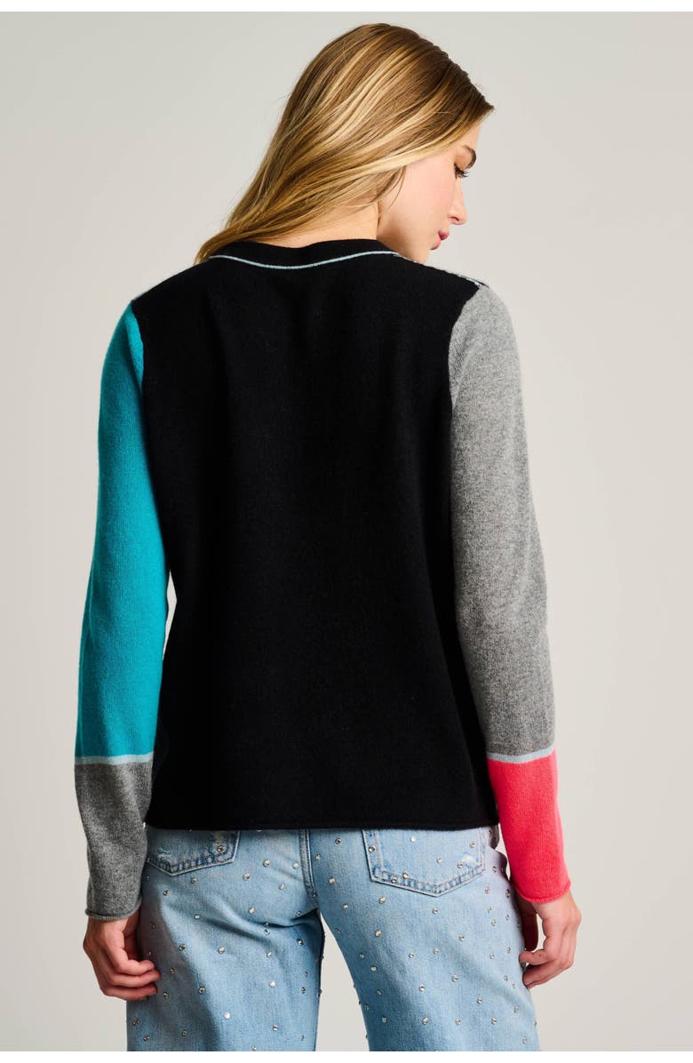 Lisa Todd Block Talk Cashmere Sweater, Alternate, color, Onyx Combo