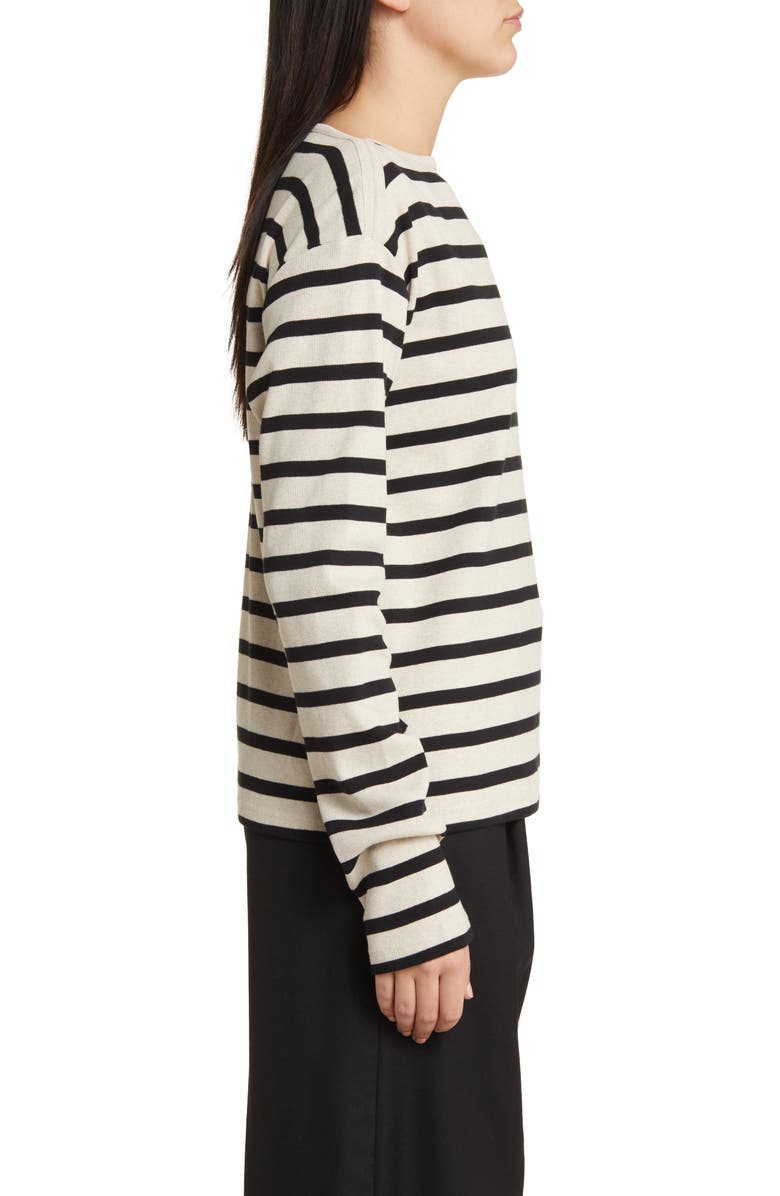 COS Stripe Boat Neck Organic Cotton Top, Alternate, color, 