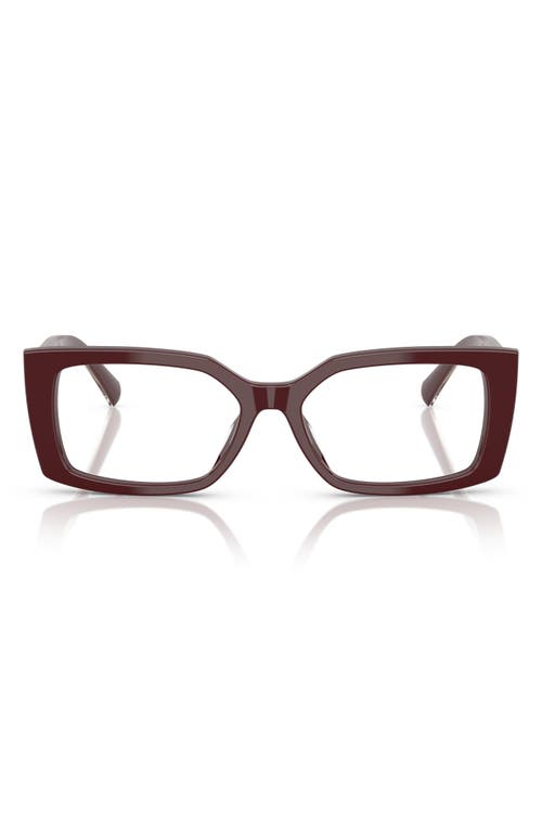 Tiffany & Co . 54mm Rectangular Optical Glasses In Burgundy