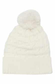 Chunky Knit Faux Fur Pom Beanie