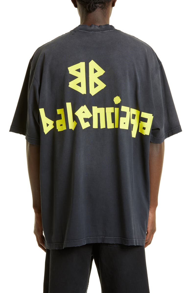 Balenciaga Tape Logo Cotton Graphic T-Shirt, Alternate, color, 