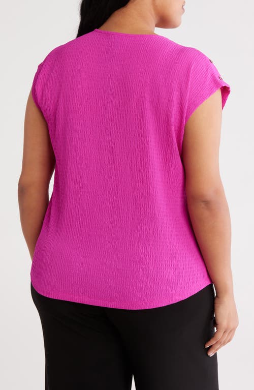 Jones New York Button Accent Cap Sleeve Top