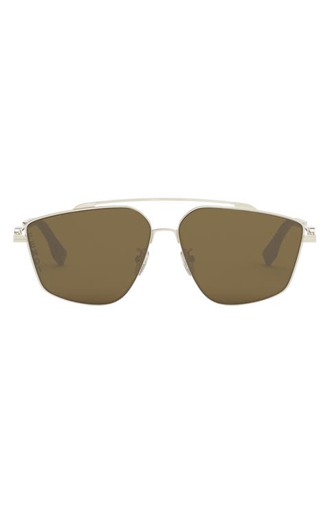 'Fendi O'Lock 58mm Geometric Sunglasses