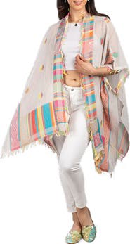 SAACHI Geometric Border Cotton Topper