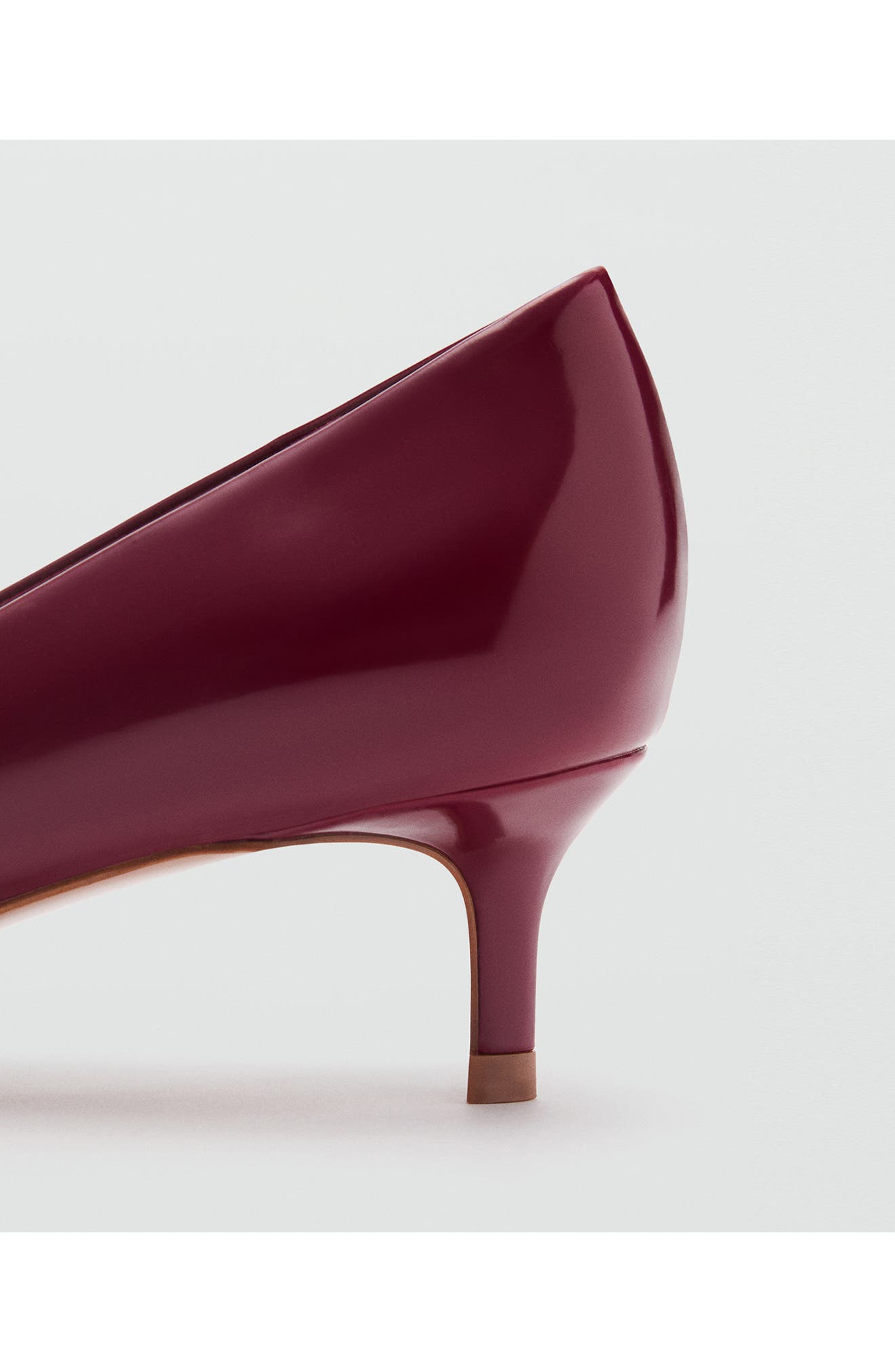 MANGO Pointed Toe Kitten Heel Pump, Alternate, color, Burgundy