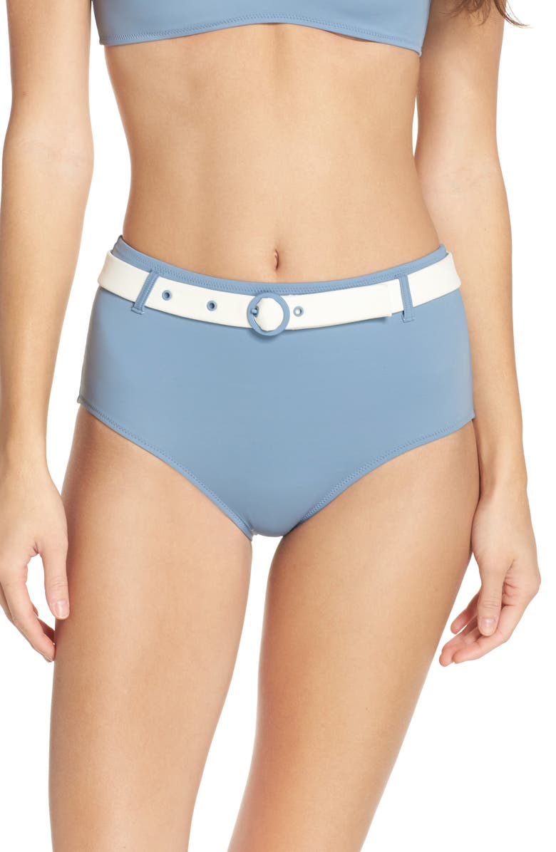 Solid & Striped The Quinn Belted High Waist Bikini Bottoms, Main, color,