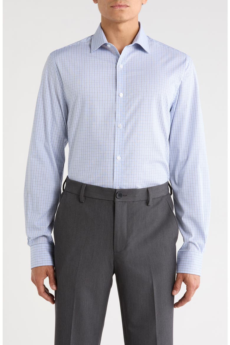 Slim Fit Stretch Dress Shirt, Main, color, MARINE