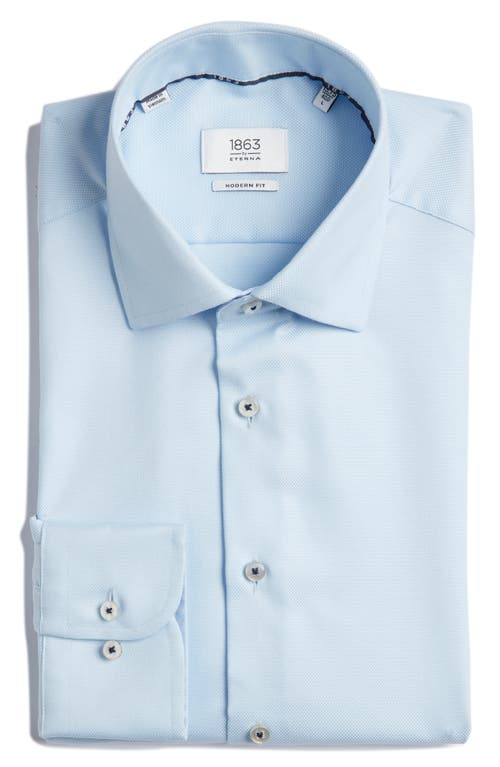 1863 By Eterna Modern Fit Solid Non-iron Cotton Oxford Cloth Dress Shirt In Blue