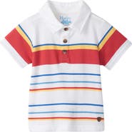 Hatley Kids' Seascape Stripe Peached Cotton Polo