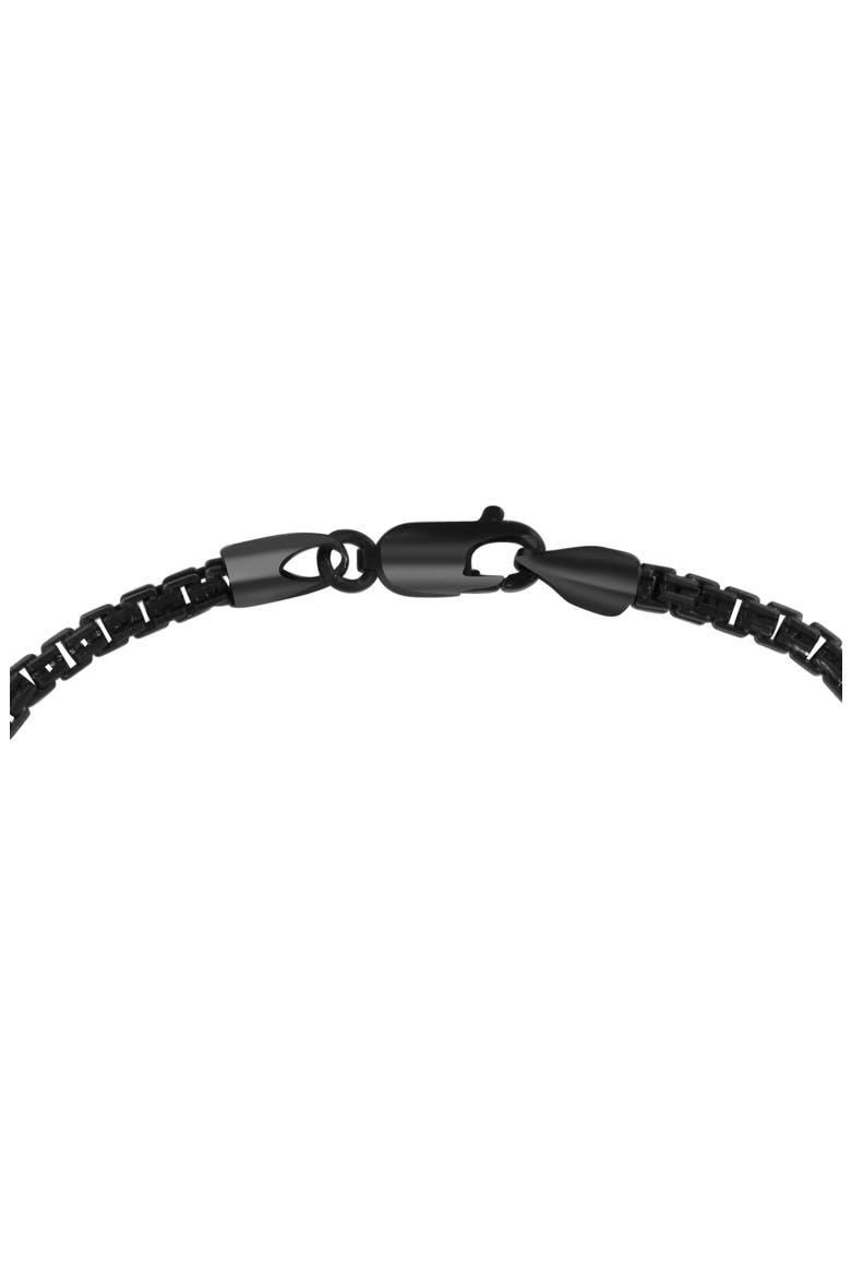 Black Sterling Silver Box Chain Bracelet, Alternate, color, BLACK