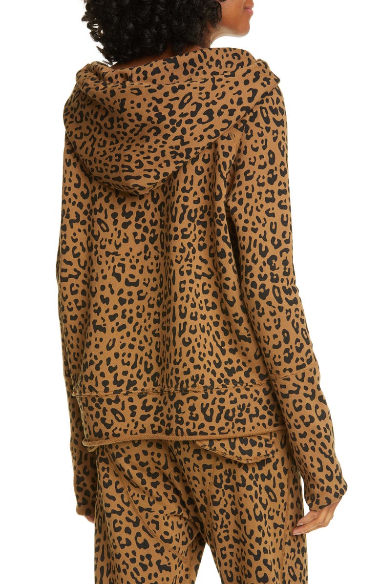 Nili Lotan Janie Leopard Print Hoodie, Alternate, color,