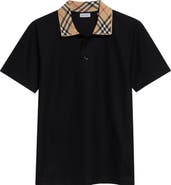 Burberry Evan Check Collar Cotton Piqué Polo