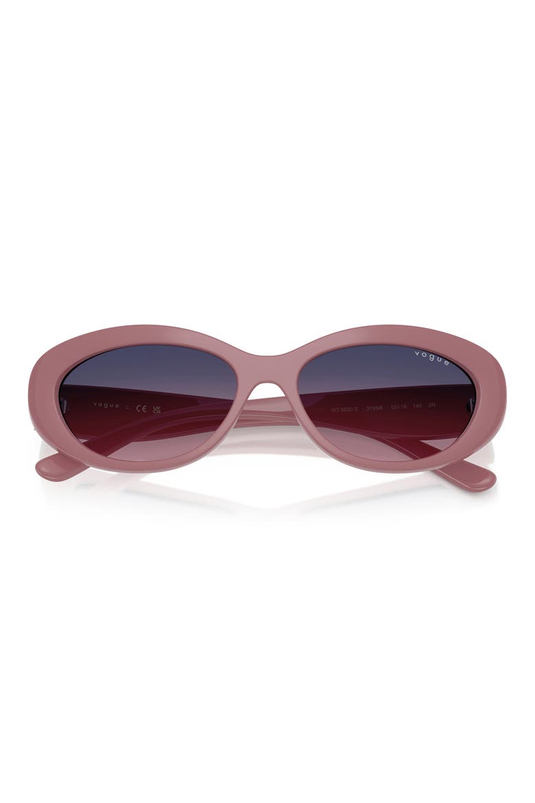 55mm Polarized Oval Sunglasses, Alternate, color, PINK