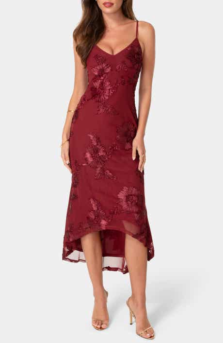 Soutache V-Neck High-Low Maxi Dress