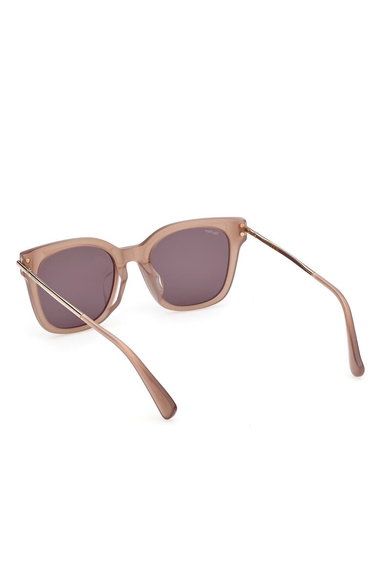 Max Mara 53mm Square Sunglasses, Alternate, color, Shiny Beige / Brown