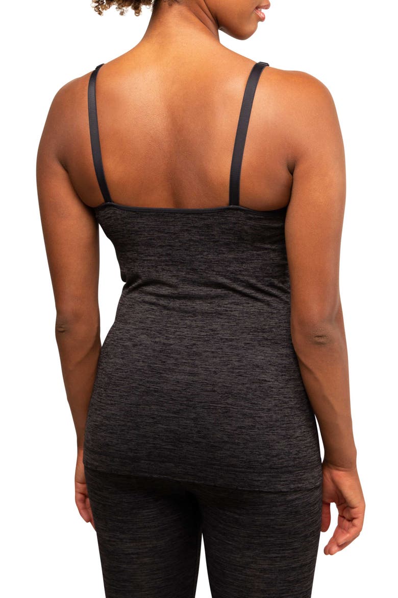 Seamless Maternity/Nursing Yoga Tank, Alternate, color, CHARCOAL MELANGE