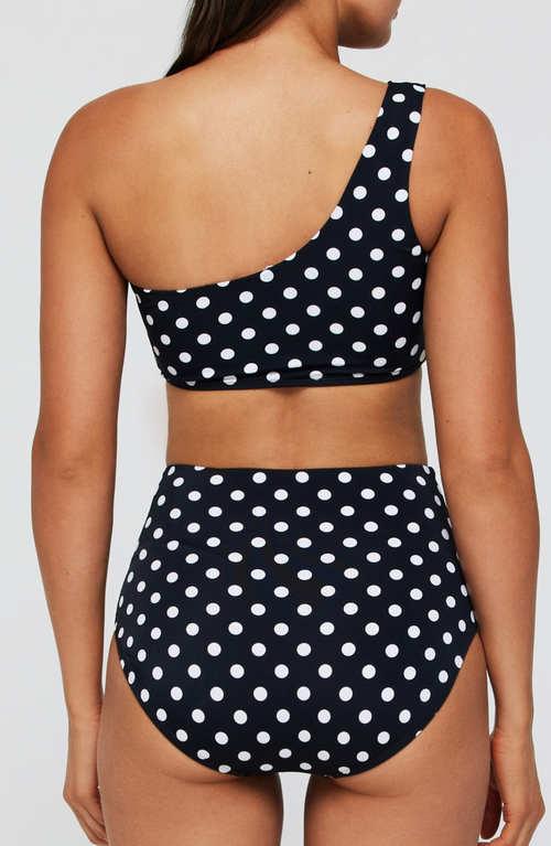 Hermoza Gianna One Shoulder Two-piece Bikini Top In Black