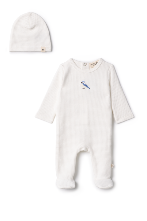 Checkered Bird Applique Romper with Hat (Baby)