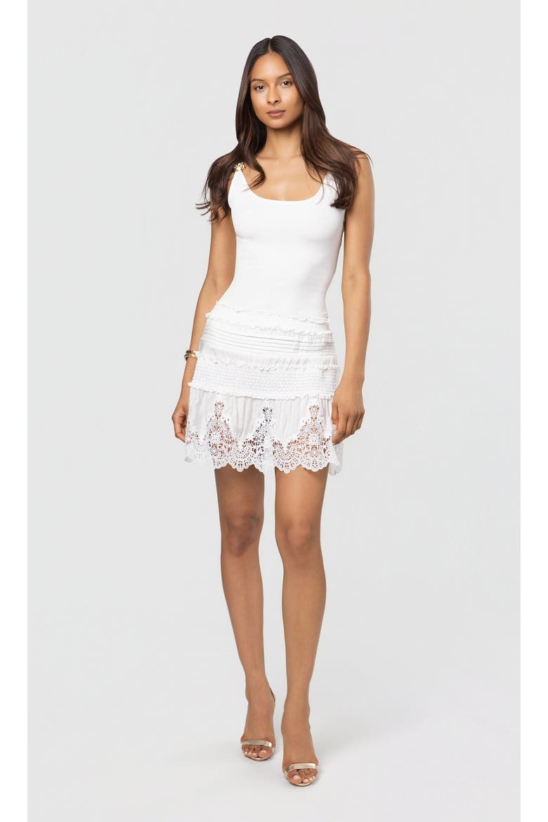 Ilsa Lace Combo Skirt, Alternate, color, White