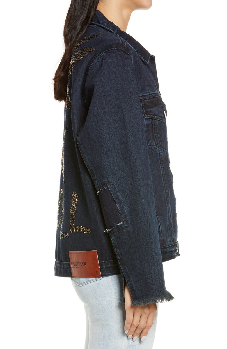 One Teaspoon Crystal Rock & Roll Denim Jacket, Alternate, color,