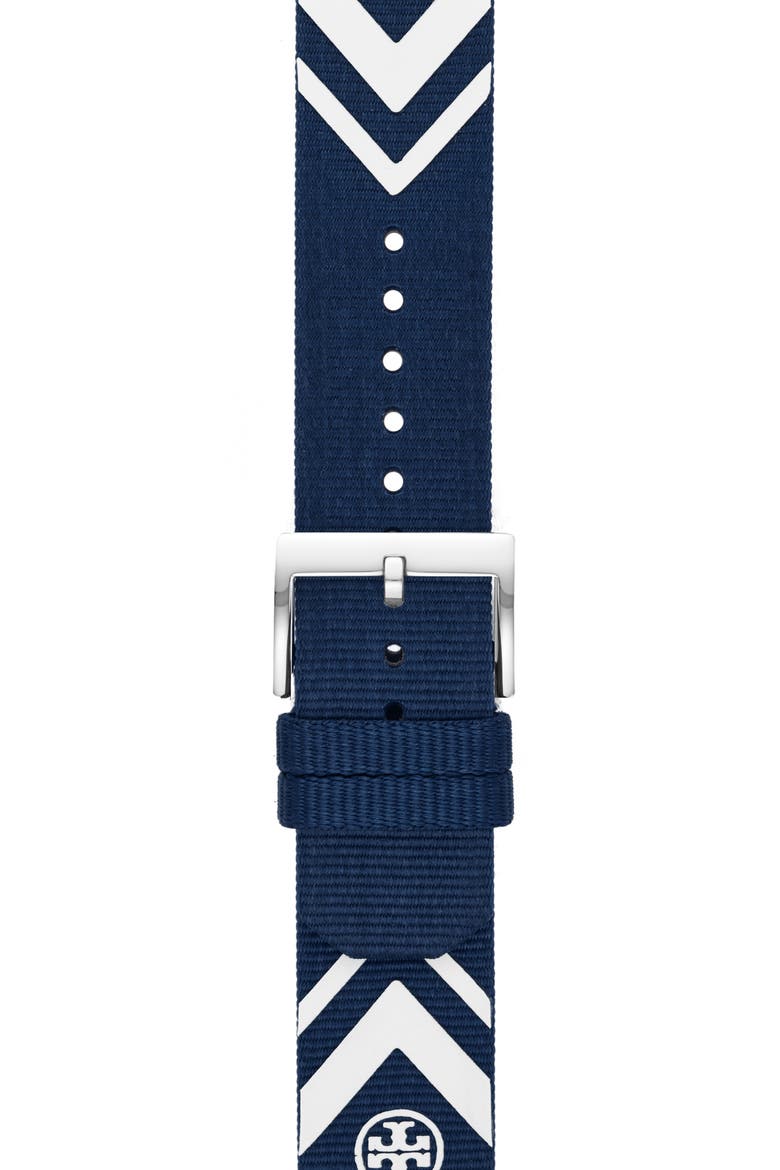 The Chevron Woven 20mm Apple® Watch Watchband, Alternate, color, BLUE