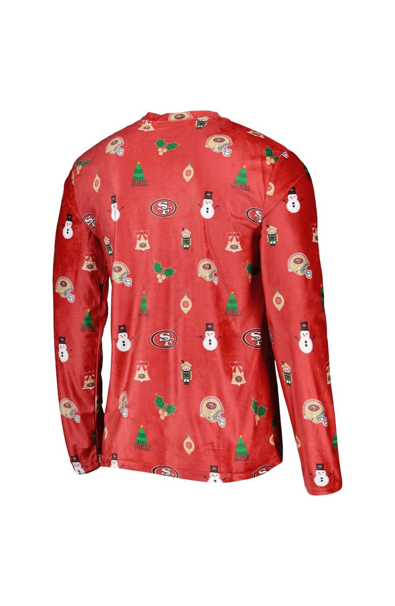 FOCO Men's FOCO Scarlet San Francisco 49ers Holiday Repeat Long Sleeve T-Shirt, Alternate, color, 