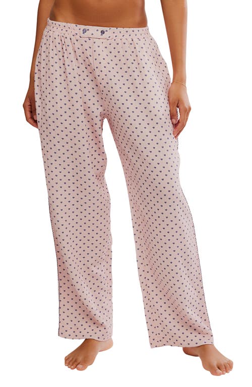 Free People Be Mine Heart Pyjama Pants In Pink
