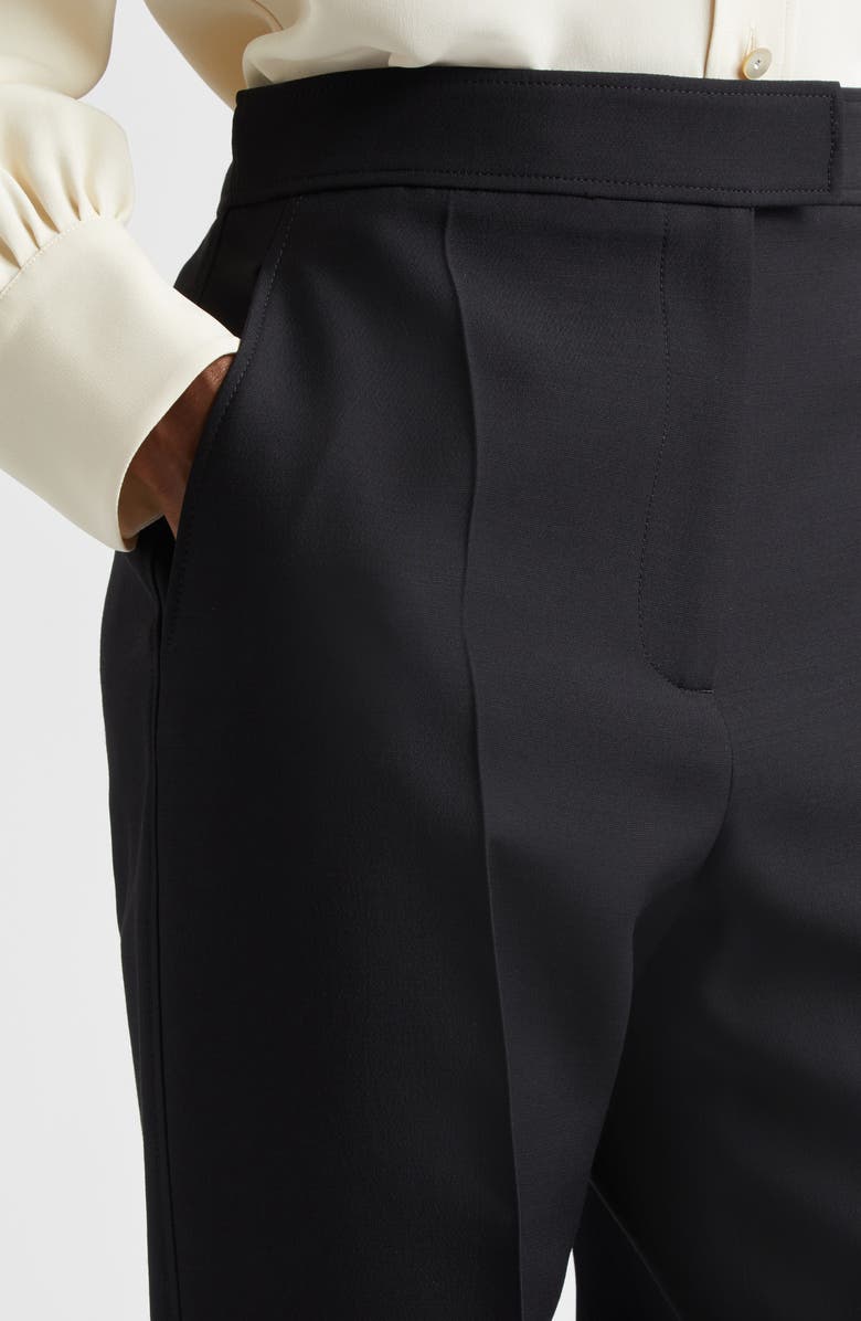 Valentino Crepe Couture Straight Leg Pants, Alternate, color, Black