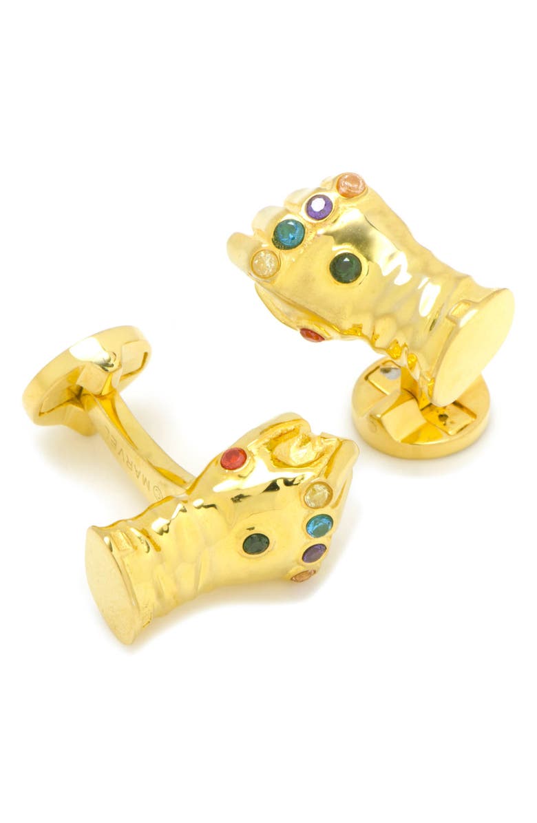Cufflinks, Inc. 3D Thanos Infinity Gauntlet Cuff Links, Alternate, color, Gold