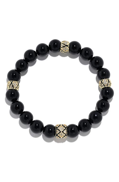 Eye Candy Los Angeles Ben Pavé Beaded Stretch Bracelet In Black
