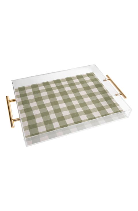 Menina Lisboa Rustic Plaid Acrylic Serving Tray