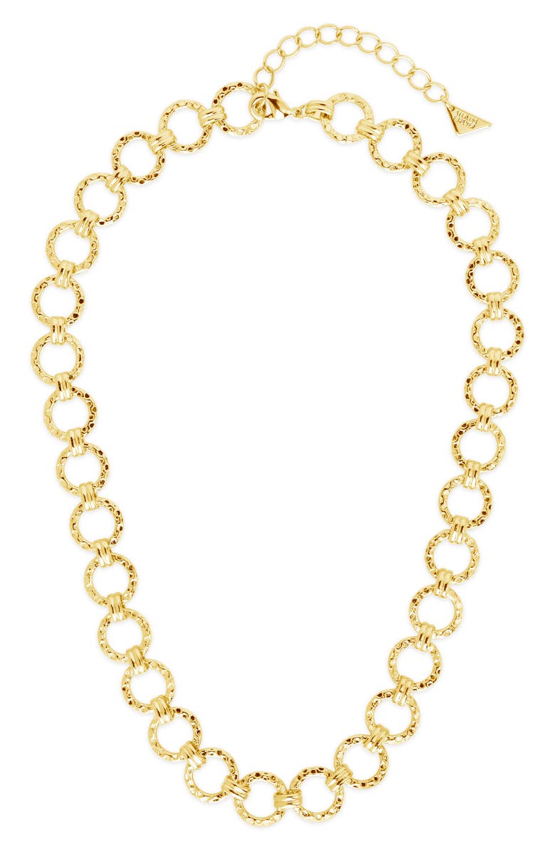 Sterling Forever Molten Chain Necklace, Main, color, Gold
