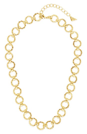 Sterling Forever Molten Chain Necklace In Gold