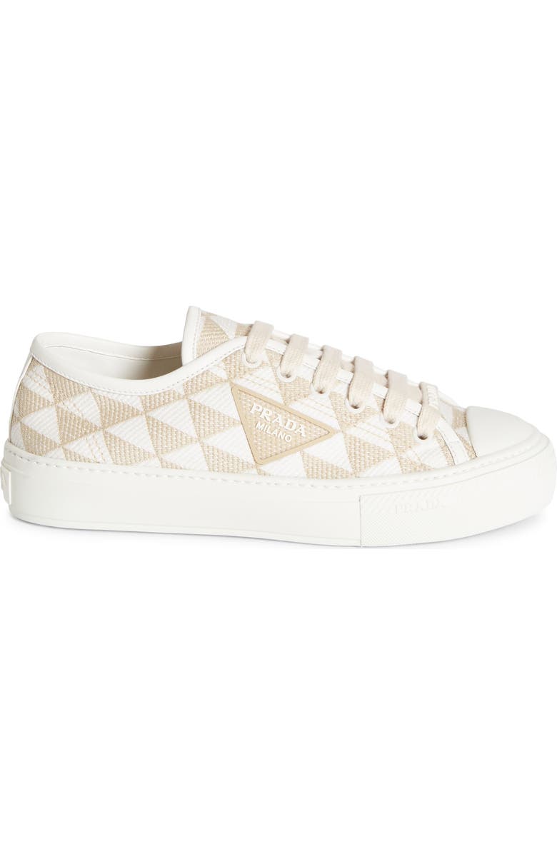 Prada Triangle Jacquard Low Top Sneaker, Alternate, color,