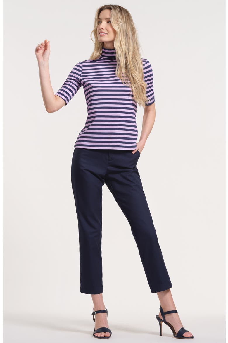 Print Mock Neck Top, Alternate, color, PURPLE MULTI