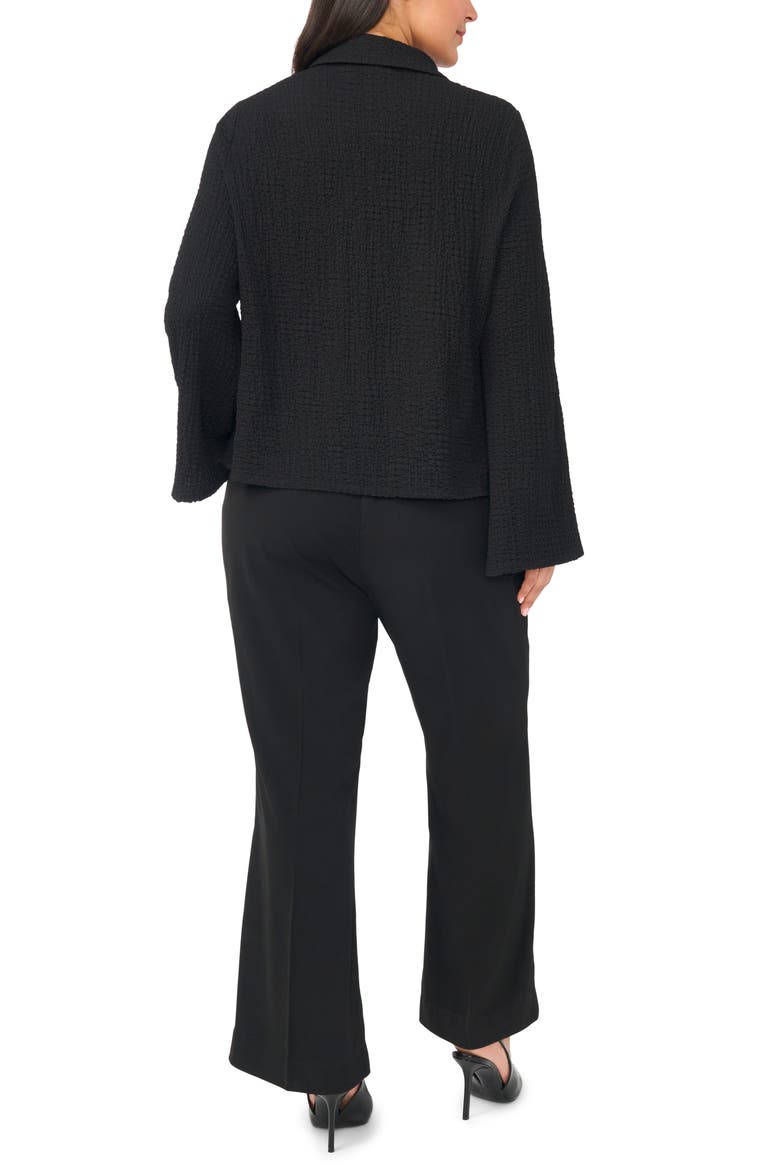 Flare Sleeve Knit Button-Up Shirt, Alternate, color, RICH BLACK