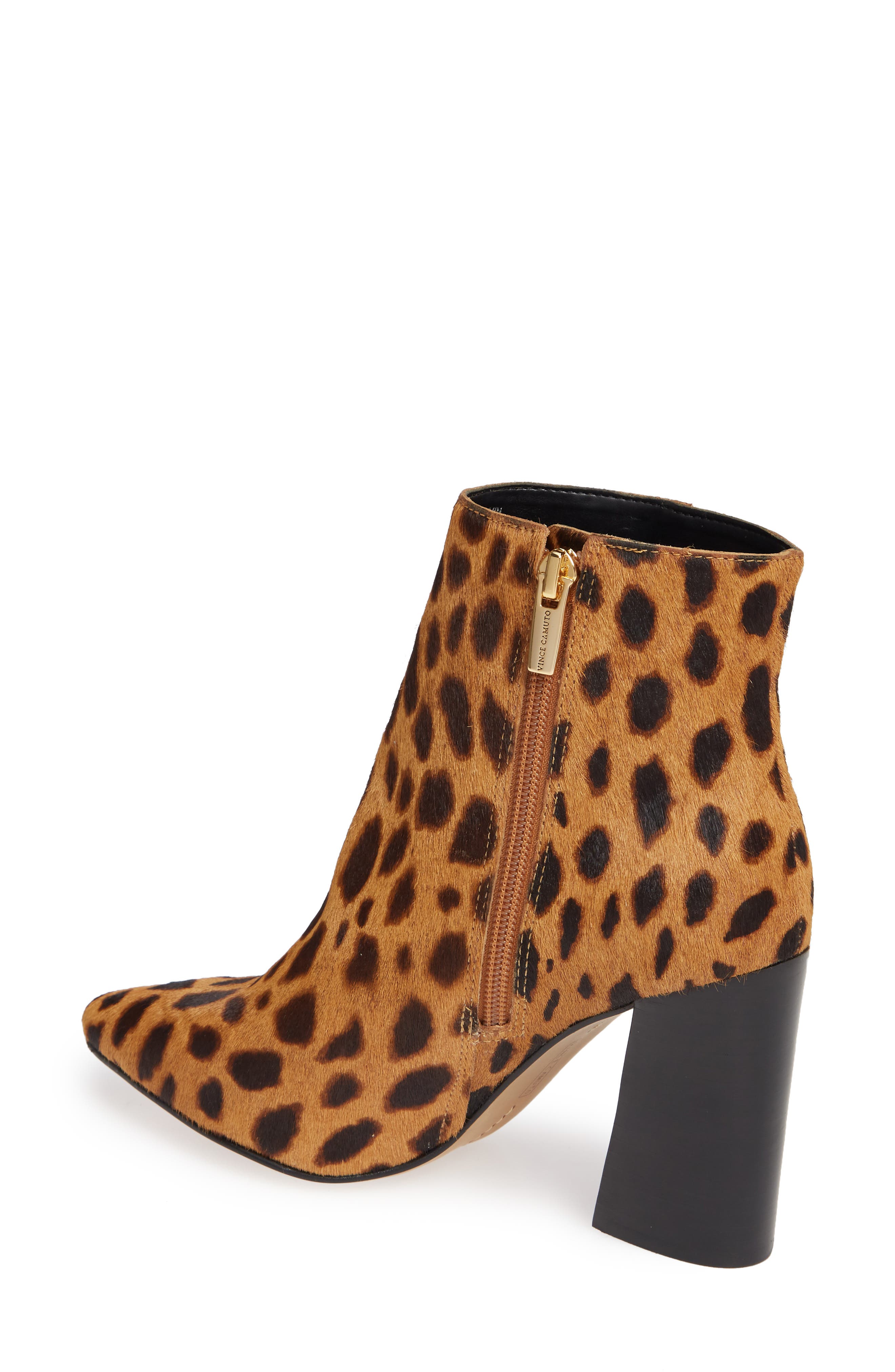 Thelmin Genuine Calf Hair Bootie (Nordstrom Exclusive), Alternate, color, NATURAL LEOPARD CALF HAIR