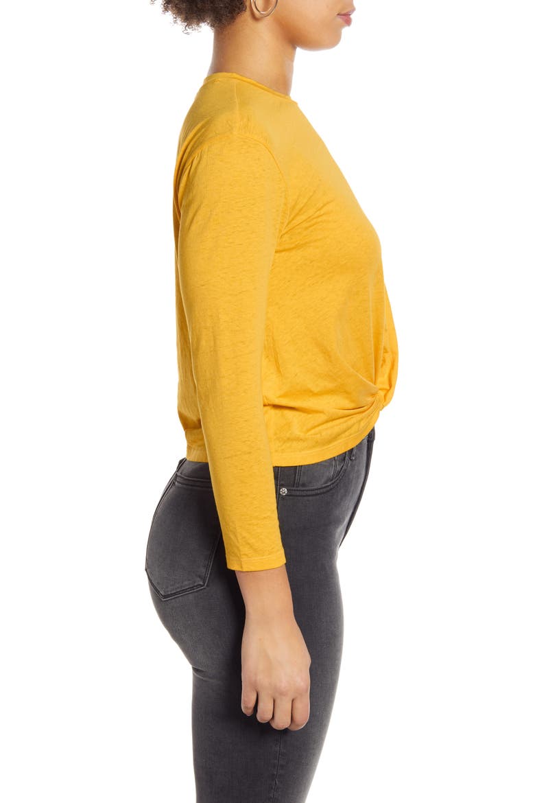 Knot Front Tee, Alternate, color, YELLOW SPECTRA