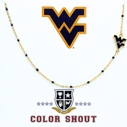 Color Shout West Virginia University Side Necklace