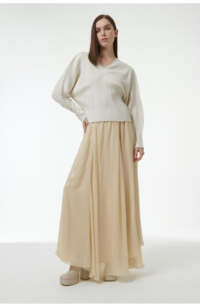 Leem Elasticated Waist Asymmetric Skirt, Alternate, color, Neutrals