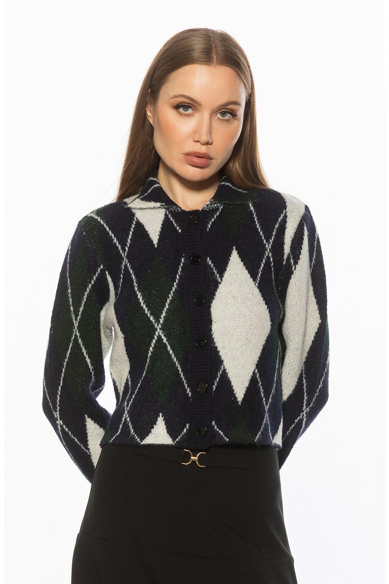 Wayne Collared Knit Cardigan, Alternate, color, GREEN DIAMOND