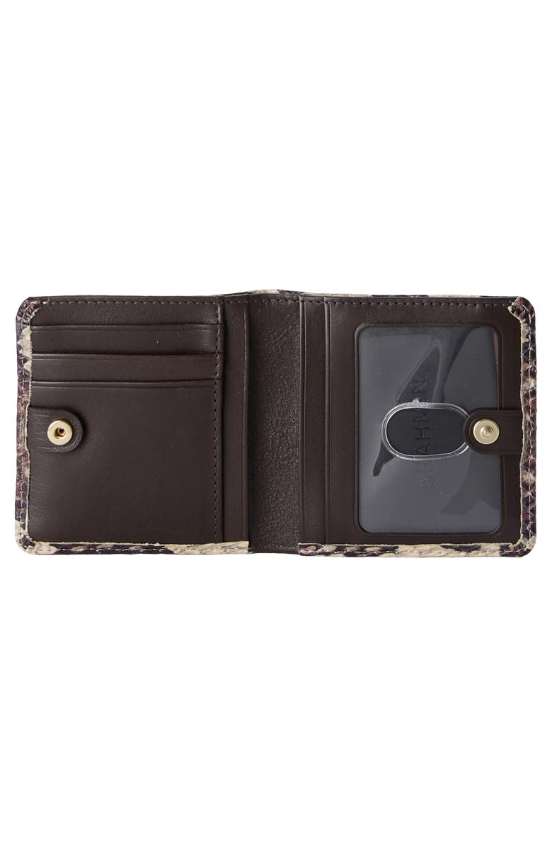 Brahmin Jane Snakeskin Embossed Leather Bifold Wallet, Alternate, color, Feline