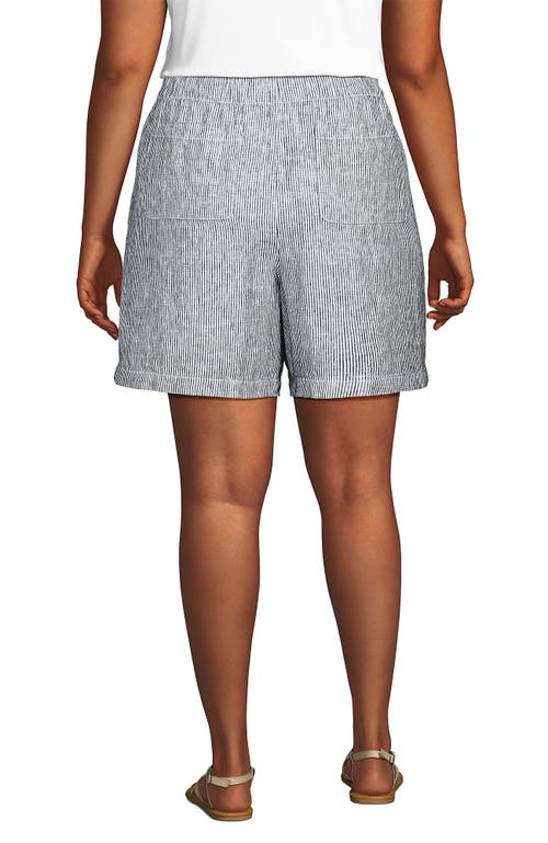 LANDS' END LANDS' END LINEN HIGH RISE PULL ON 7" SHORTS 